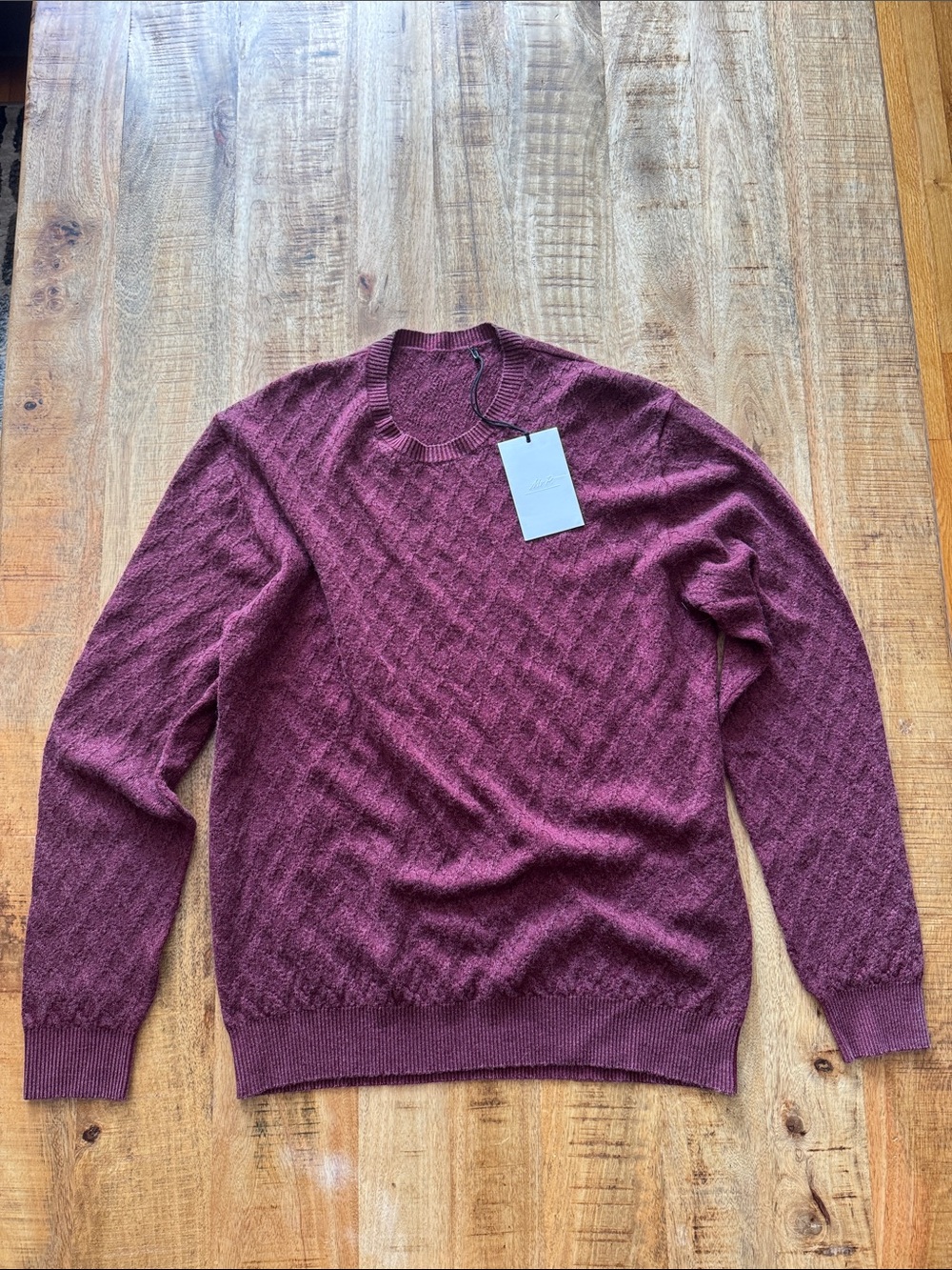 CIRCOLO 1901 Men's Crewneck 100% wool Sweater in Burgundy NEW NWT